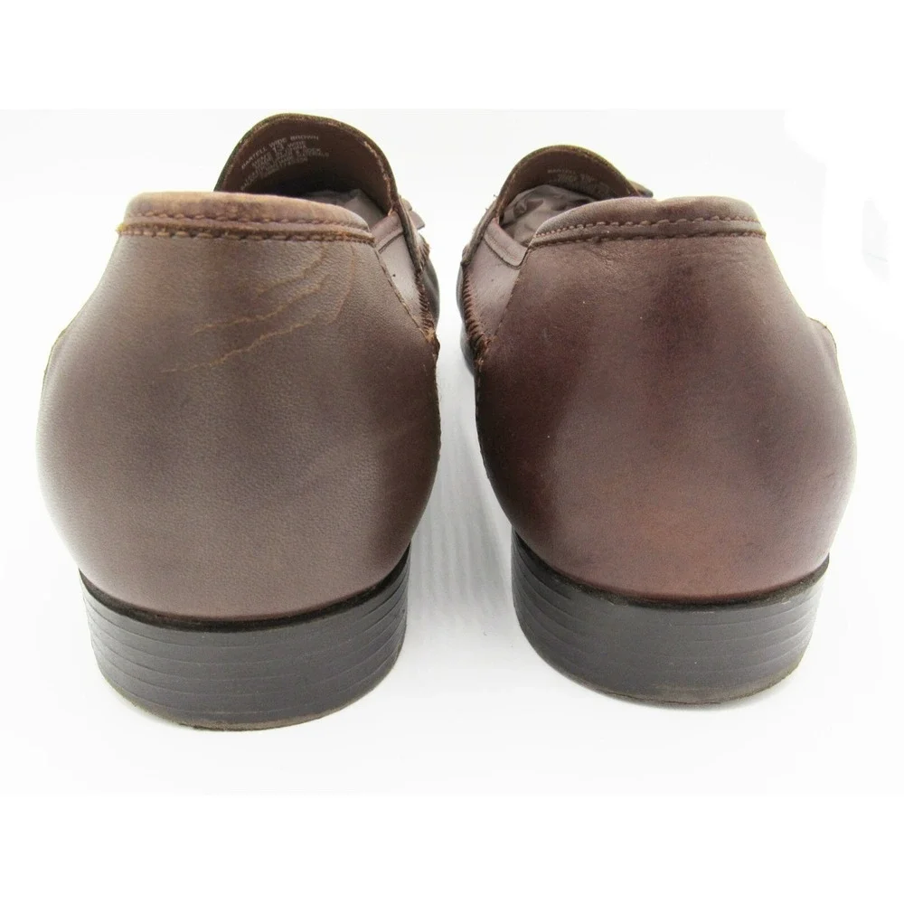 Giorgio Brutini Men's Loafers Kiltie Tassel Brown Woven Top Moc Toe Leather 13W